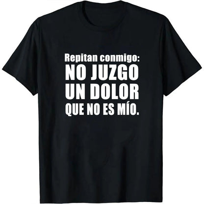 Mexican Themed T-Shirt Designs for Men and Women Featuring Inspirational Slogan Repitan Conmigo No Juzgo Un Dolor Que No Es Mio Rest in Peace Noelia Tee