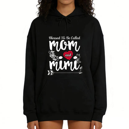 Called Mom And Mimi'S Blessing - Ladies Casual Pattern T-Shirt, Heart And Floral Design Short-Sleeve Top, Perfect Mother'S Day Gift for Spring And Summer, Daily T-Shirt| Loose Fit T-Shirt| Glossy Finish, Mother'S Day Gift for Mom