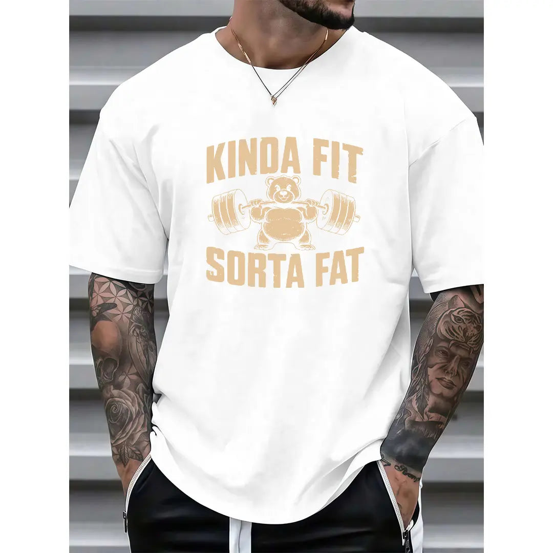 Funny Weightlifting Bear Tee – Cotton Heavyweight Oversized Gym Shirt