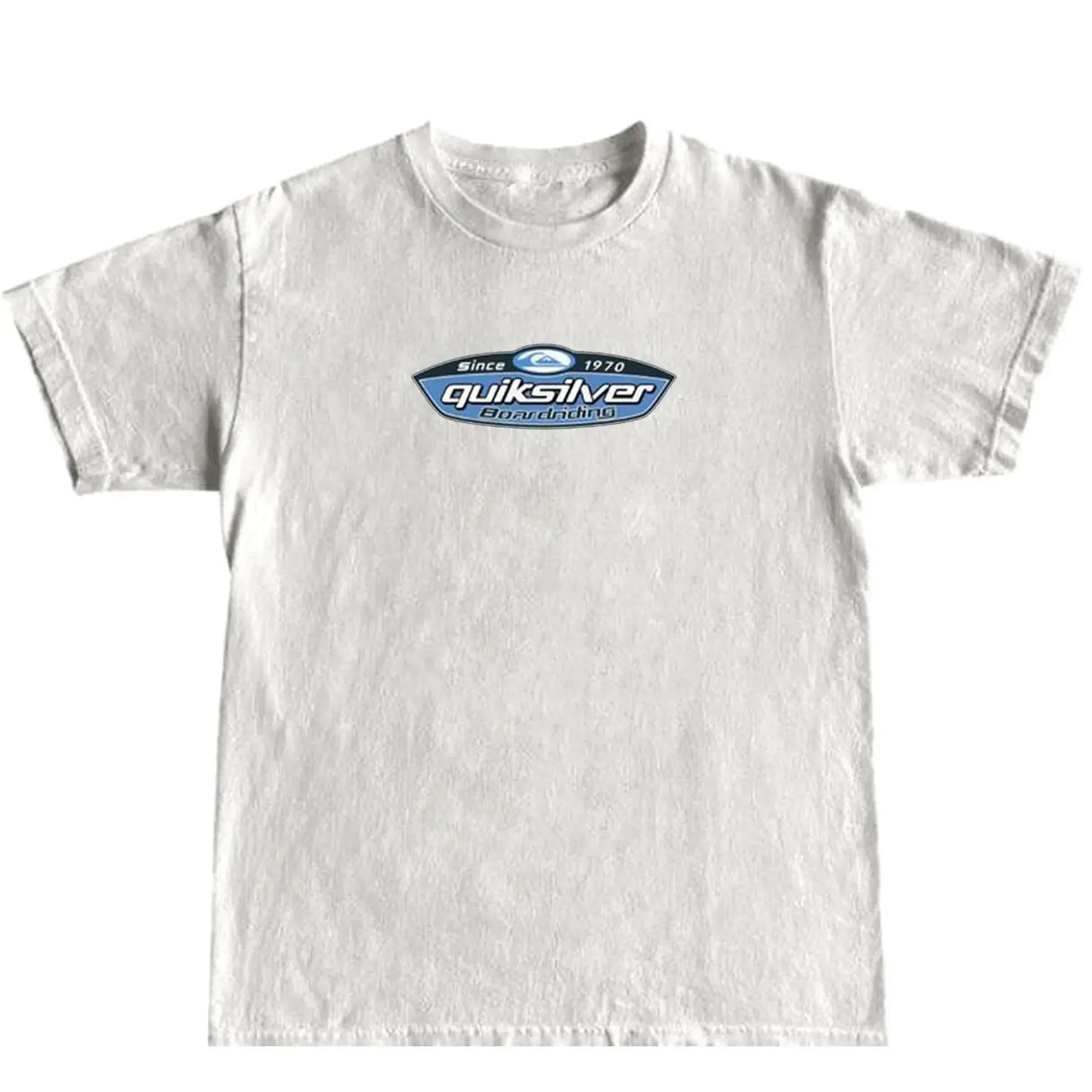 Winter outfits Vintage 90s Quiksilver Skateboarding & Surfing Unisex Crew Neck Tees    Casual Short-Sleeve Top good Quick-Dry Moisture-Wicking Double-Sided Football Anime Graphic Print