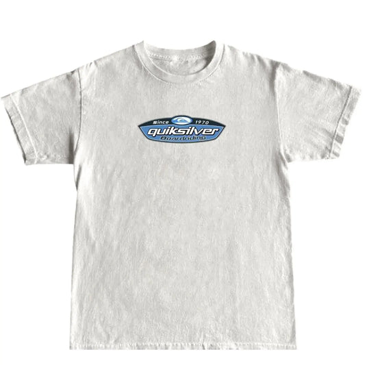 Winter outfits Vintage 90s Quiksilver Skateboarding & Surfing Unisex Crew Neck Tees    Casual Short-Sleeve Top good Quick-Dry Moisture-Wicking Double-Sided Football Anime Graphic Print
