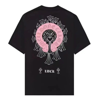 Autumn Summer Short Sleeved Men's Horseshoe Designer Printed High Street Casual Top T-shirt Women Cotton Unisex Luxury Brand Novelty Graphic T Shirt funny tshirt Undershirts Tees Casual Streetwear Classic Plain Men's Women Cotton Moisture Wicking Short