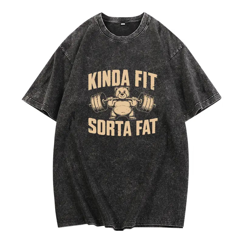 Funny Weightlifting Bear Tee – Cotton Heavyweight Oversized Gym Shirt