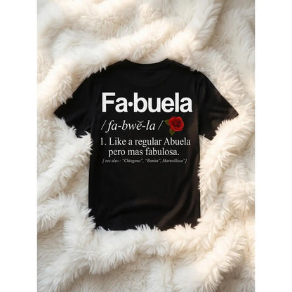 Cotton Unisex Fabuela Definiton T-Shirt Funny Fabuela Tee Shirt Casual Graphic Printed Tee